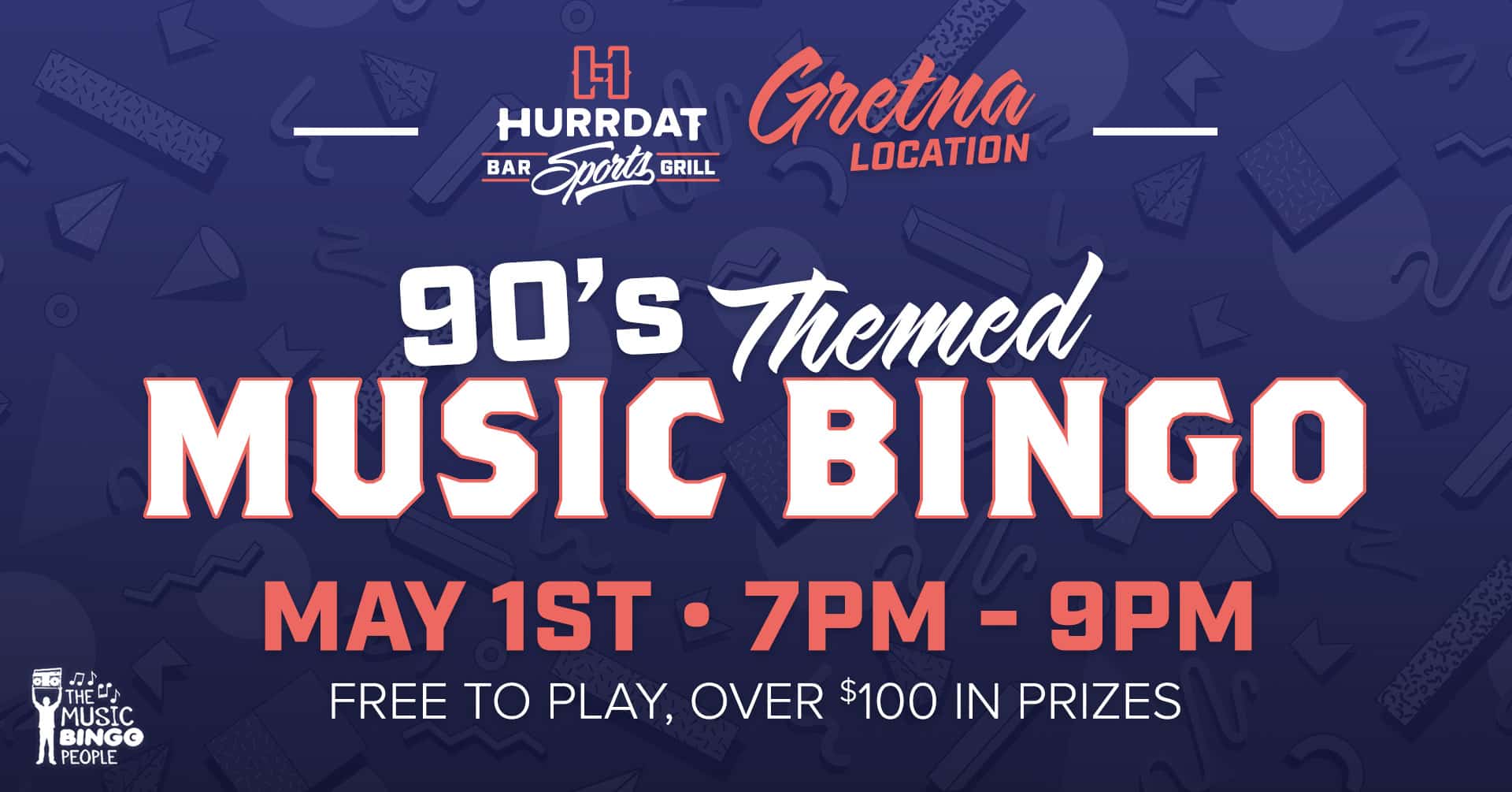 90s Themed Music Bingo in Gretna