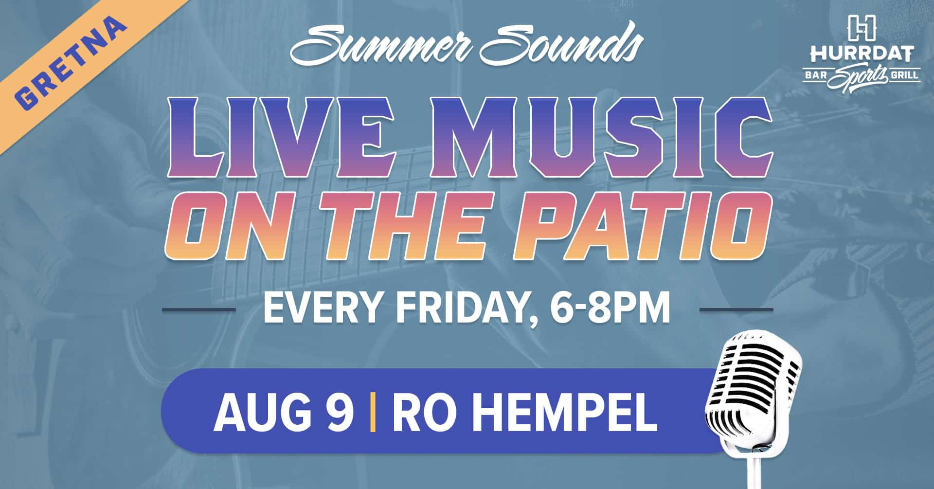 live music at hurrdat sports bar in gretna with ro hempel