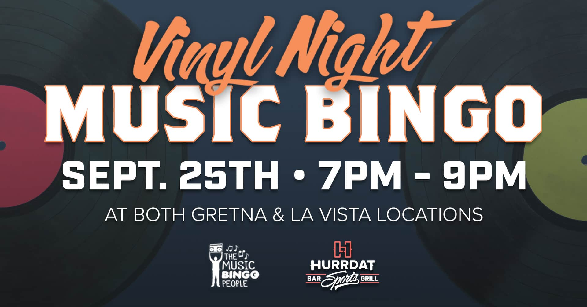 Get ready for a night filled with musical nostalgia! Join us on Wednesday, September 25, from 7:00 PM to 9:00 PM at Hurrdat Sports Bar & Grill in Gretna for Vinyl Night Music Bingo