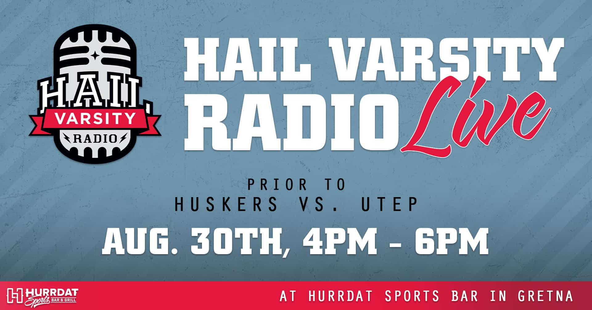 Join us at Hurrdat Sports Bar & Grill in Gretna for Hail Varsity Radio LIVE! August 30th!