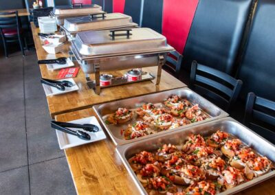La Vista Private Party Area with Event Menu Food