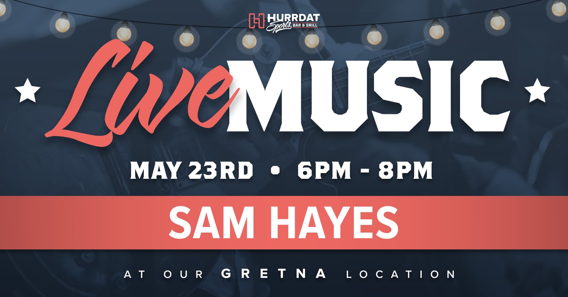 Summer means patio season! Join us for live music from Sam Hayes!
