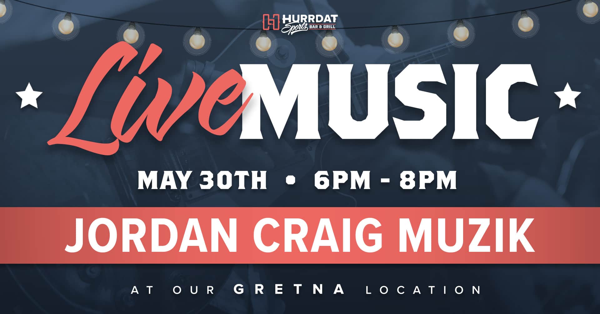 Summer means patio season! Get your tickets now to reserve your spot on the patio to see Jordan Craig Muzik at our Gretna location.