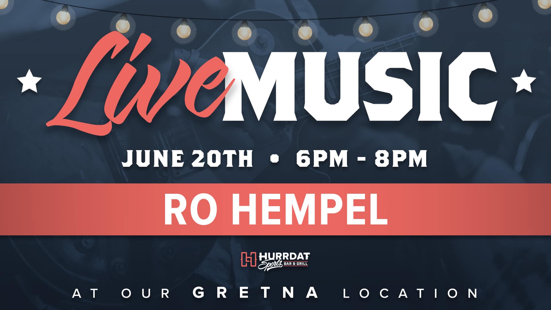 Summer means patio season! Join us for live music from Ro Hempel!